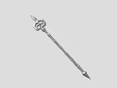 Silver Staff by Tripo Free 3D model