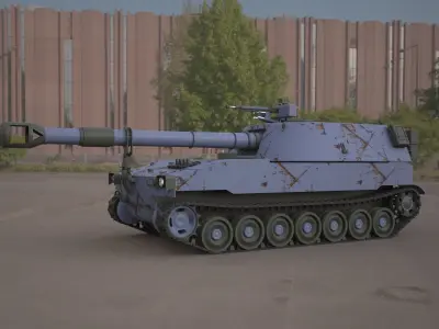 m109 howitzer 155mm tank  3D model