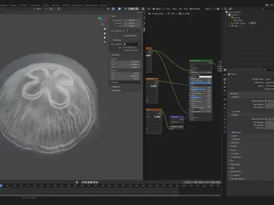 Jellyfish Aurelia Low-poly 3D model