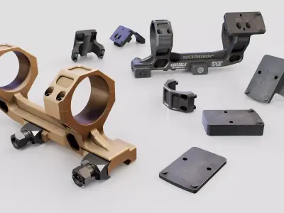 Geissele Super Precision 30mm and 34mm Scope Mount Free low-poly 3D model