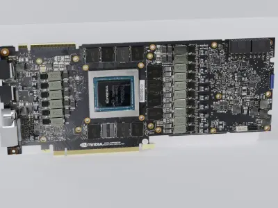 NVIDIA GeForce RTX 2080 graphics card GPU - no heatsink 3D model