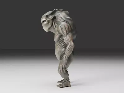  Muscular Alien Creature Drexon 3D Model Low-poly 3D model