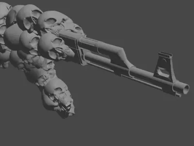 ak skull skin 3D model