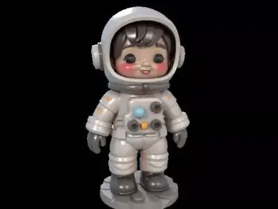 Lunar Explorer Space Themed Astronaut Doll 3D print model