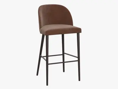 CRATE BARREL Camille Anthracite Velvet Bar Stools Free 3D model