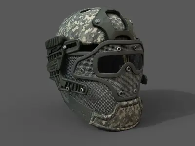 Helmet scifi military combat  Low-poly 3D model