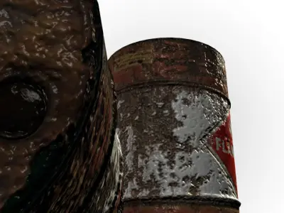 Rusted Metal Drum Low-poly 3D model