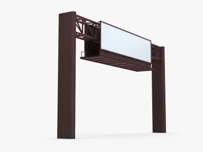 Billboard 4 Red Low-poly 3D model