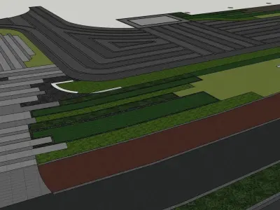 Pedestrian pathway of commercial society 3d model 3D model