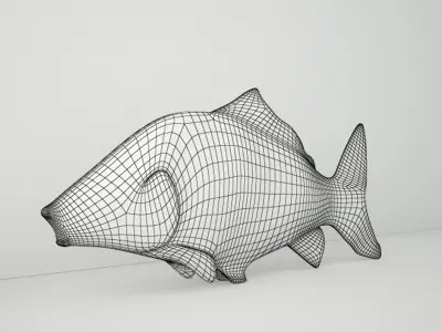 Silvered Fish Decoration 3D model