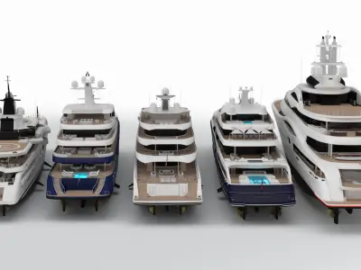 Collection Yacht Bay Five 3D model