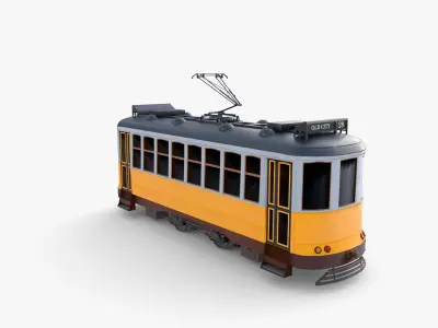 Historic tram V8 3D model