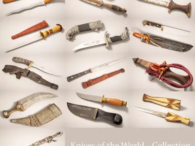 13 Knife - Collection Low-poly 3D model