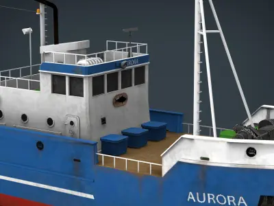 Fish Boat Low-poly 3D model