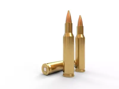 222 Remington Ammo Low-poly 3D model