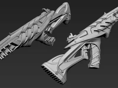 3D Printable Sci-Fi Weapon Part 3 3D model