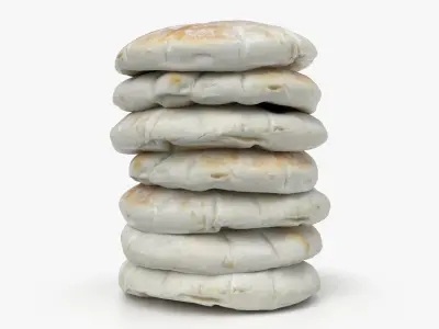 Pile Pita Bread 3D model