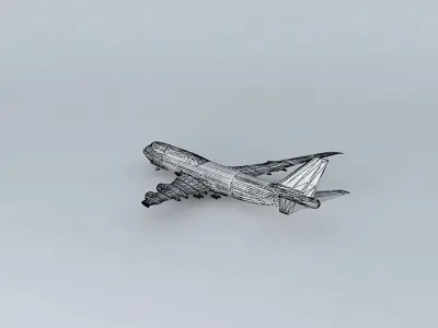 The True Blank Boeing 747 Free 3D model