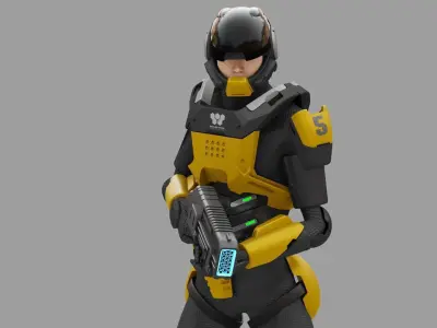 SCI-FI TROOPER RIGGED 3D model