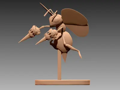Beedrill flying Pokemon OBJ STL 3D print model