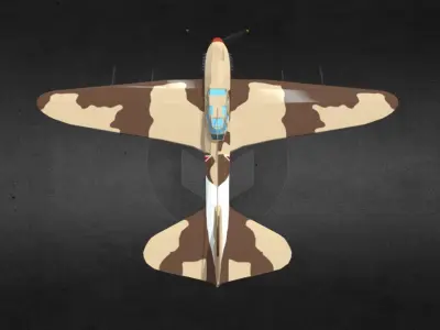 IL-2 S fighter plane with camouflage Low-poly 3D model