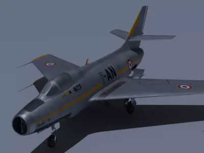 Dassault Mystere IV Low-poly 3D model
