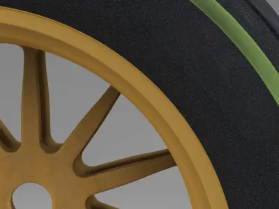 18 inches intermediate rear tyre Low-poly 3D model