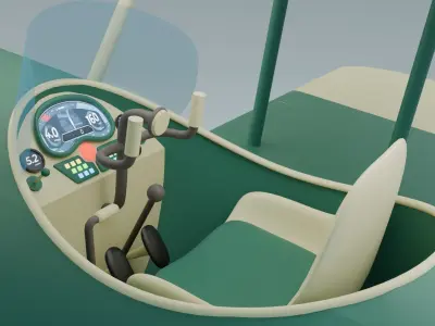 Stylized WW1plane Low-poly 3D model