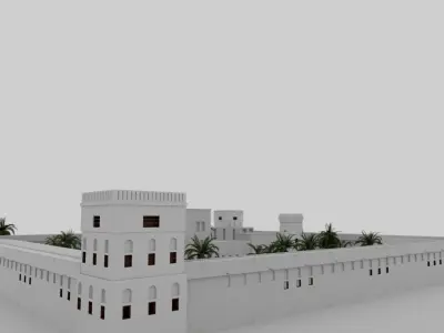 Qasr Al Hosn Fort Abu Dhabi- Historic 3D Model Low-poly 3D model
