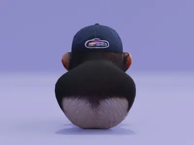 Realistic Monkey Head in a Cap Free low-poly 3D model