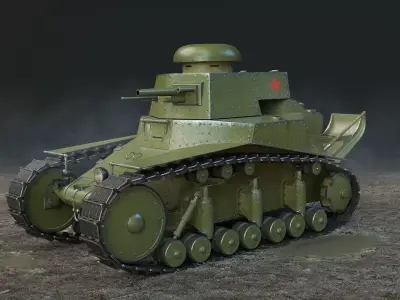 T18 aka MS1 soviet tank Low-poly 3D model