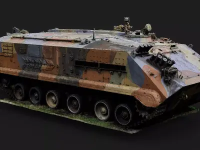soviet military engineering abandoned vehicle photogrammetry Low-poly 3D model