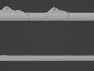 Tang Dao Chinese Sword Low-poly 3D model