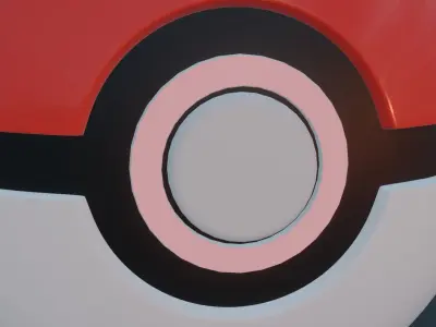 Pokemon ball Low-poly 3D model