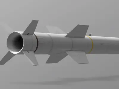 AGM-84D HARPOON Anti-Ship Missile Low-poly 3D model