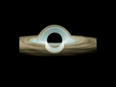 3D Black Hole Model Exploration of Space-Time Distortion Low-poly 3D model