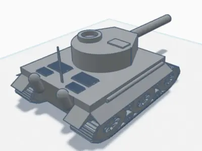 Cartoonish Tank 3D print model