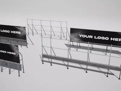 Racetrack Advertising Wall Variations 3D model