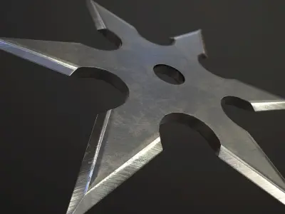 Suriken Ninja weapon Low-poly 3D model