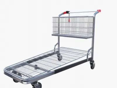 Shopping cart v1 Low-poly 3D model