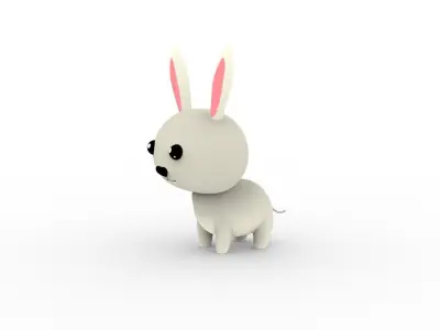 Cartoon Rabbit v001 character 3D model