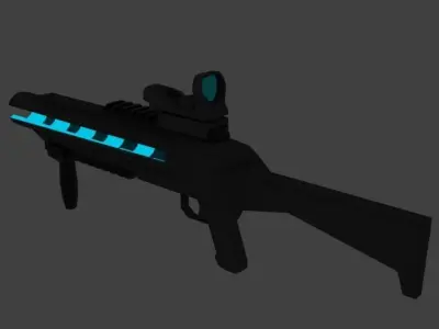 Rail Grenade Launcher Low-poly 3D model