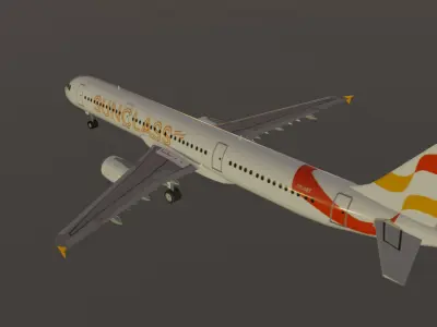 Sunclass airbus a321-211 low poly 3D Model  Low-poly 3D model