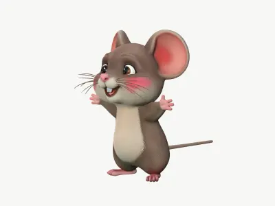 Realistic Cute 3D Mouse Character 3D model