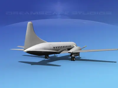 Convair CV-340 Unmarked 2 3D model