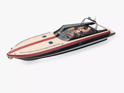 Luxury Boat Low-poly PBR Low-poly 3D model