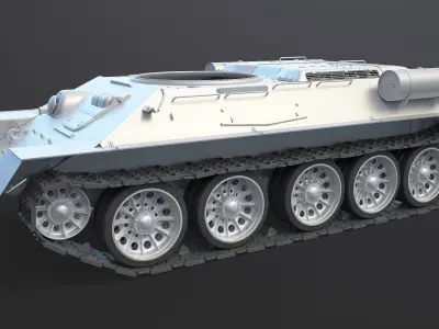 T-34 Tank Chassis High-Poly 3D model