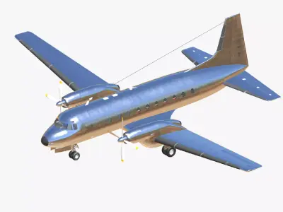 Hawker Siddeley HS 748 Clean Livery Low-poly 3D model