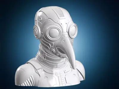 Cyber Plague Doctor Mask 3D Printable Model 3D print model