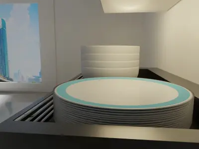 white plate  Free low-poly 3D model